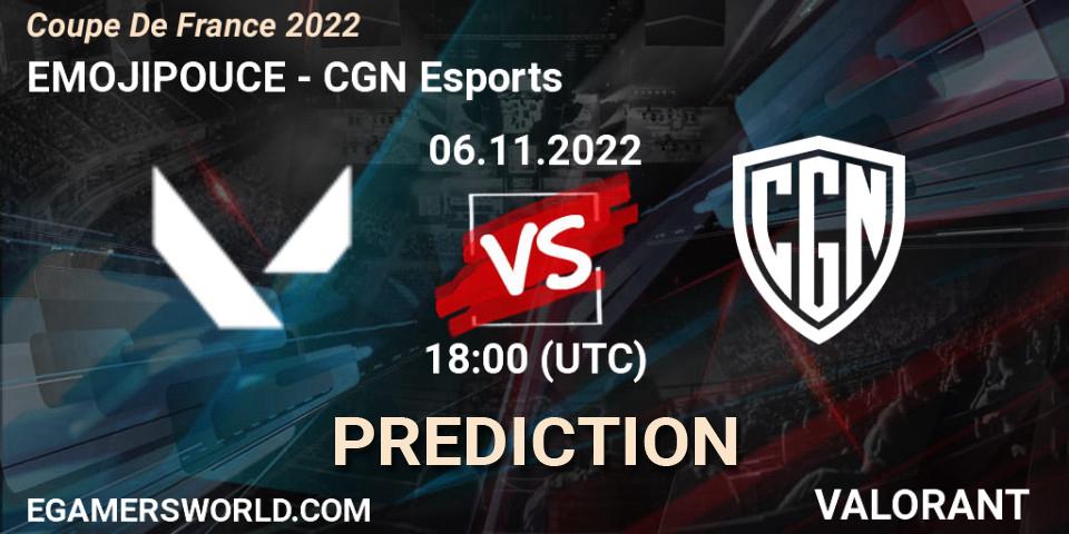 EMOJIPOUCE - CGN Esports: прогноз. 06.11.22, VALORANT, Coupe De France 2022