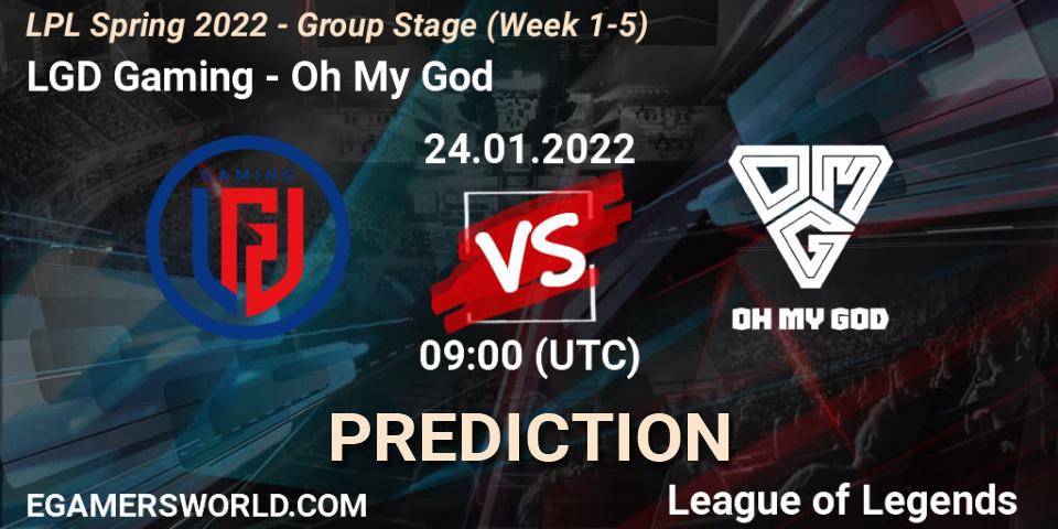 LGD Gaming - Oh My God: прогноз. 24.01.2022 at 09:00, LoL, LPL Spring 2022 - Group Stage (Week 1-5)
