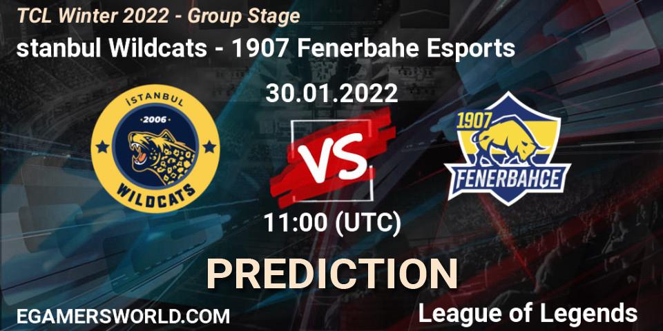 İstanbul Wildcats - 1907 Fenerbahçe Esports: прогноз. 30.01.2022 at 11:00, LoL, TCL Winter 2022 - Group Stage