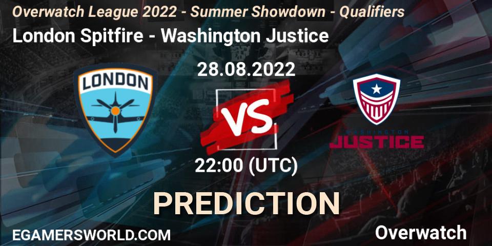 London Spitfire - Washington Justice: прогноз. 28.08.22, Overwatch, Overwatch League 2022 - Summer Showdown - Qualifiers