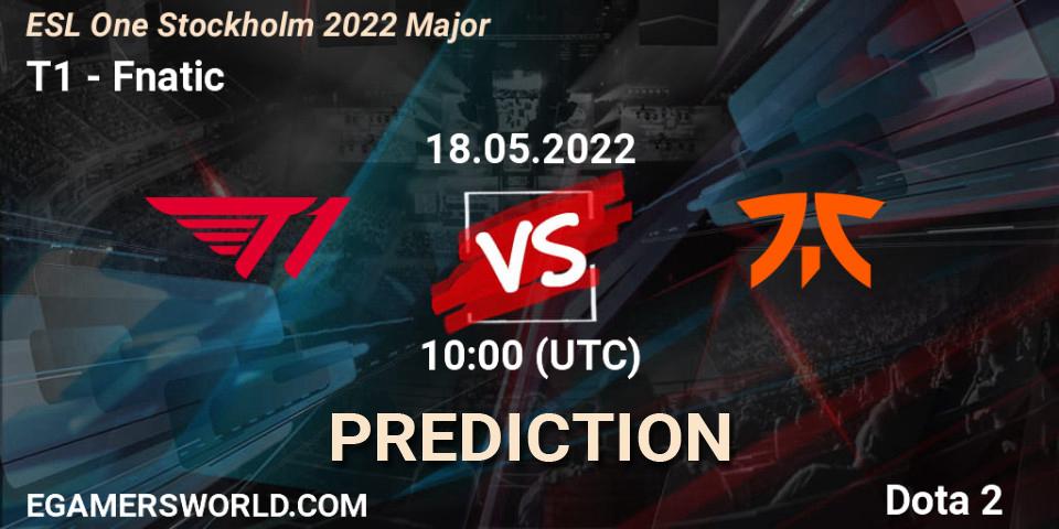 T1 - Fnatic: прогноз. 18.05.22, Dota 2, ESL One Stockholm 2022 Major
