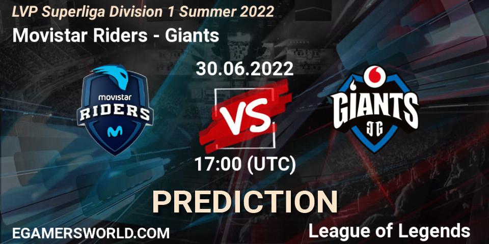 Movistar Riders - Giants: прогноз. 30.06.2022 at 17:00, LoL, LVP Superliga Division 1 Summer 2022