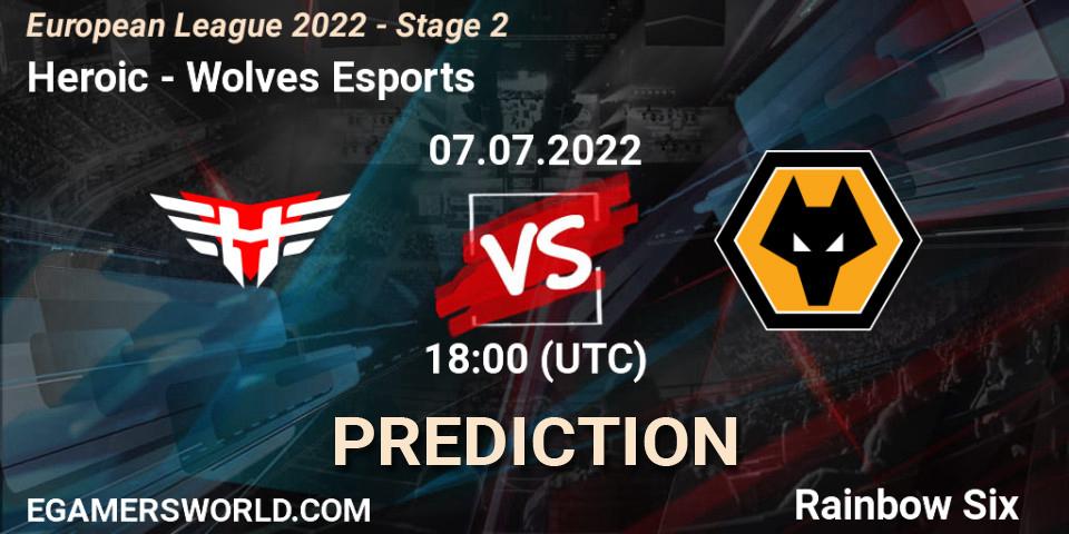 Heroic - Wolves Esports: прогноз. 07.07.2022 at 18:00, Rainbow Six, European League 2022 - Stage 2