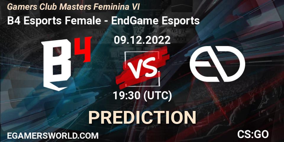 B4 Esports Female - EndGame Esports: прогноз. 09.12.22, CS2 (CS:GO), Gamers Club Masters Feminina VI
