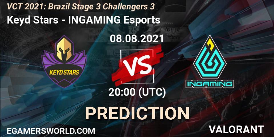 Keyd Stars - INGAMING Esports: прогноз. 08.08.2021 at 20:00, VALORANT, VCT 2021: Brazil Stage 3 Challengers 3