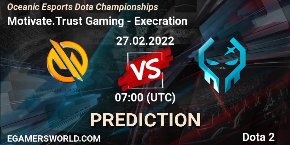 Motivate.Trust Gaming - Execration: прогноз. 27.02.2022 at 07:01, Dota 2, Oceanic Esports Dota Championships