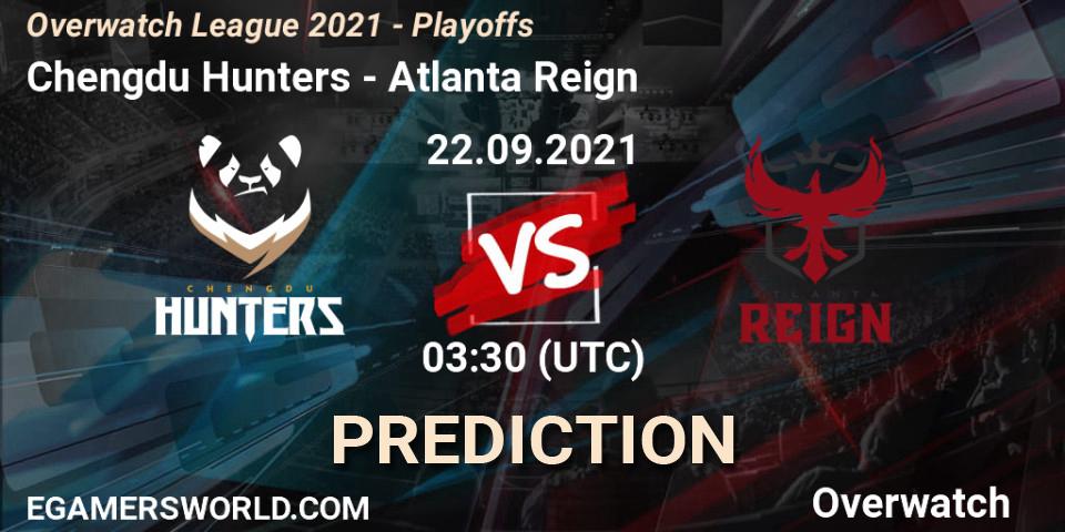 Chengdu Hunters - Atlanta Reign: прогноз. 22.09.2021 at 03:30, Overwatch, Overwatch League 2021 - Playoffs