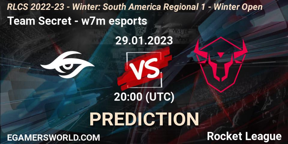 Team Secret - w7m esports: прогноз. 29.01.2023 at 20:00, Rocket League, RLCS 2022-23 - Winter: South America Regional 1 - Winter Open