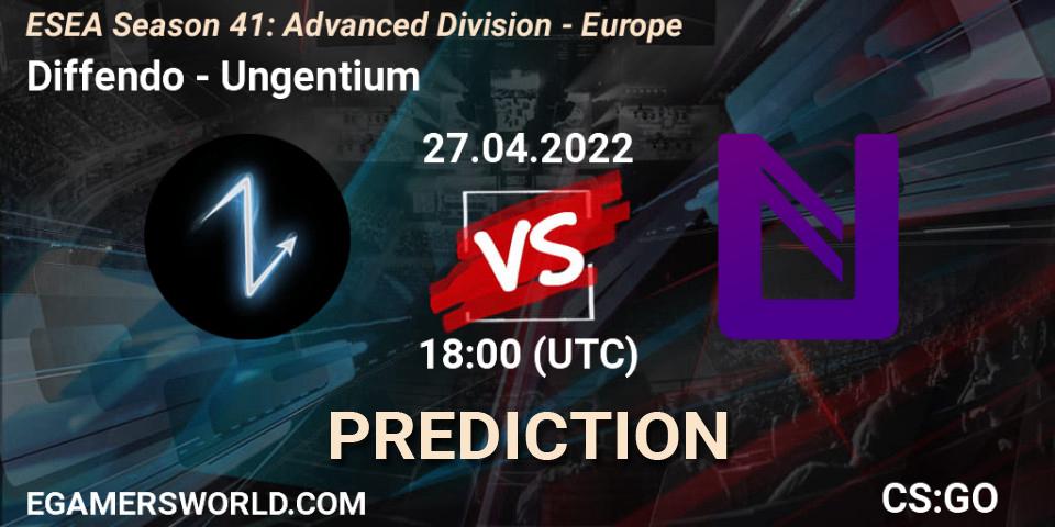 Diffendo - Ungentium: прогноз. 27.04.2022 at 18:00, Counter-Strike (CS2), ESEA Season 41: Advanced Division - Europe