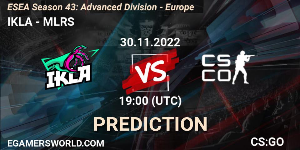 IKLA - MLRS: прогноз. 30.11.22, CS2 (CS:GO), ESEA Season 43: Advanced Division - Europe