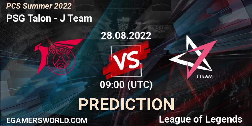 PSG Talon - J Team: прогноз. 28.08.2022 at 09:00, LoL, PCS Summer 2022