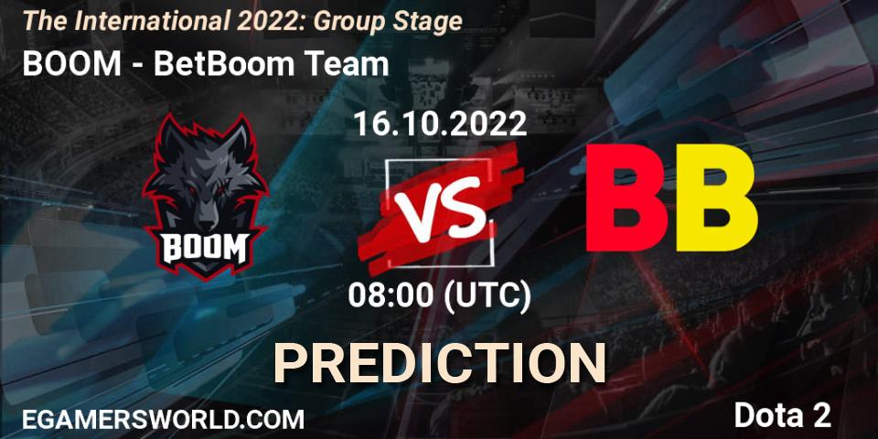 BOOM - BetBoom Team: прогноз. 16.10.22, Dota 2, The International 2022: Group Stage