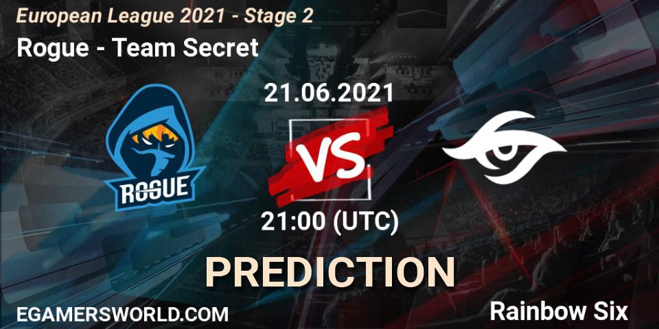 Rogue - Team Secret: прогноз. 21.06.21, Rainbow Six, European League 2021 - Stage 2
