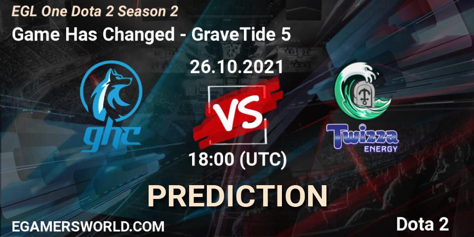 Game Has Changed - GraveTide 5: прогноз. 31.10.2021 at 19:43, Dota 2, EGL One Dota 2 Season 2