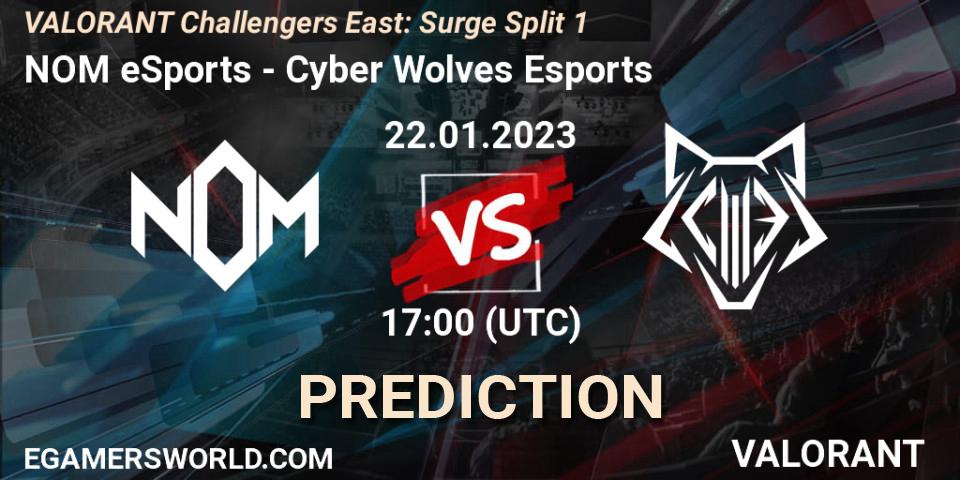 NOM eSports - Cyber Wolves Esports: прогноз. 22.01.23, VALORANT, VALORANT Challengers 2023 East: Surge Split 1