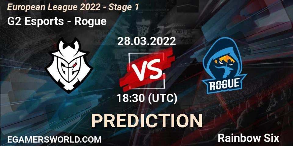 G2 Esports - Rogue: прогноз. 28.03.22, Rainbow Six, European League 2022 - Stage 1