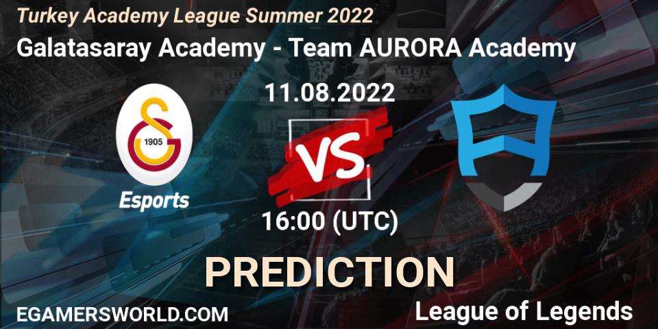 Galatasaray Academy - Team AURORA Academy: прогноз. 11.08.2022 at 16:00, LoL, Turkey Academy League Summer 2022