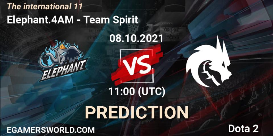 Elephant.4AM - Team Spirit: прогноз. 08.10.2021 at 12:02, Dota 2, The Internationa 2021