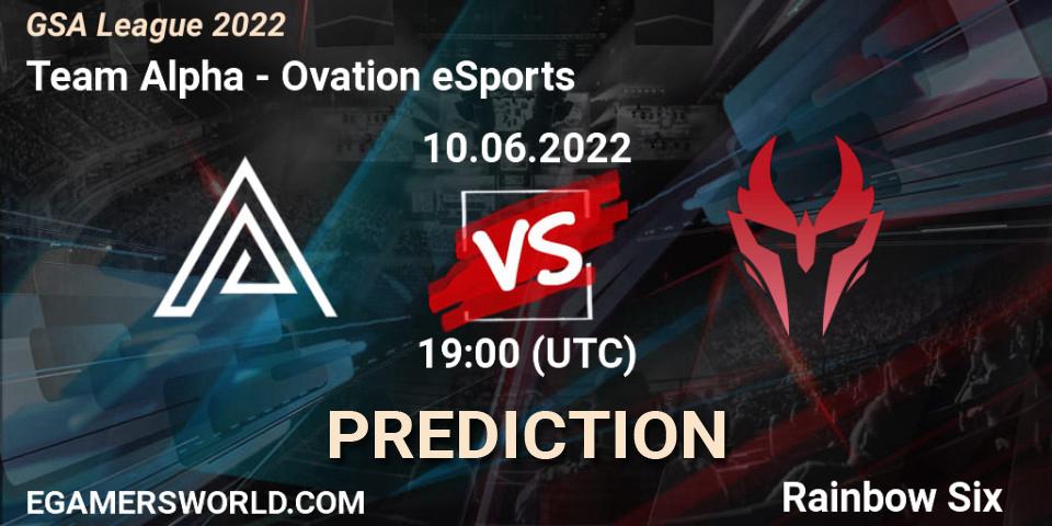 Team Alpha - Ovation eSports: прогноз. 10.06.2022 at 19:00, Rainbow Six, GSA League 2022