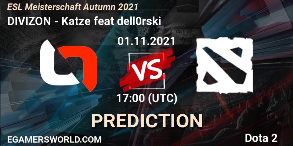 DIVIZON - Katze feat dell0rski: прогноз. 01.11.2021 at 18:01, Dota 2, ESL Meisterschaft Autumn 2021