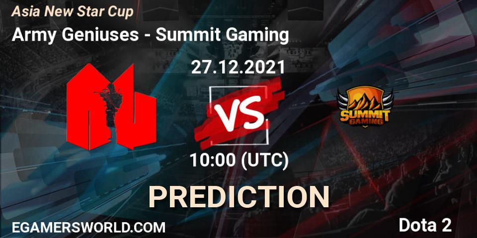 Army Geniuses - Forest: прогноз. 27.12.2021 at 09:54, Dota 2, Asia New Star Cup
