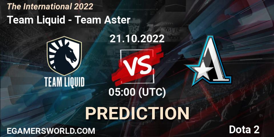 Team Liquid - Team Aster: прогноз. 21.10.2022 at 04:16, Dota 2, The International 2022