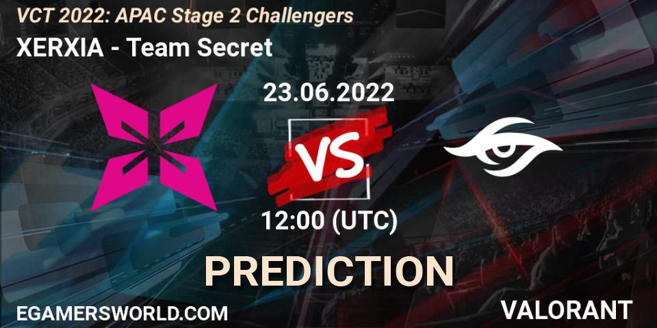 XERXIA - Team Secret: прогноз. 23.06.2022 at 12:00, VALORANT, VCT 2022: APAC Stage 2 Challengers