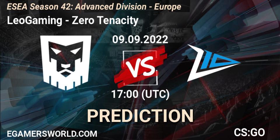 LeoGaming - Zero Tenacity: прогноз. 09.09.22, CS2 (CS:GO), ESEA Season 42: Advanced Division - Europe