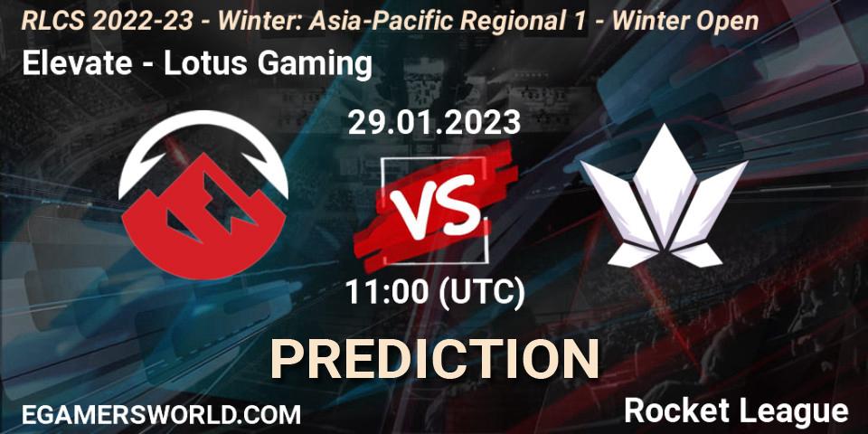 Elevate - Lotus Gaming: прогноз. 29.01.2023 at 11:00, Rocket League, RLCS 2022-23 - Winter: Asia-Pacific Regional 1 - Winter Open