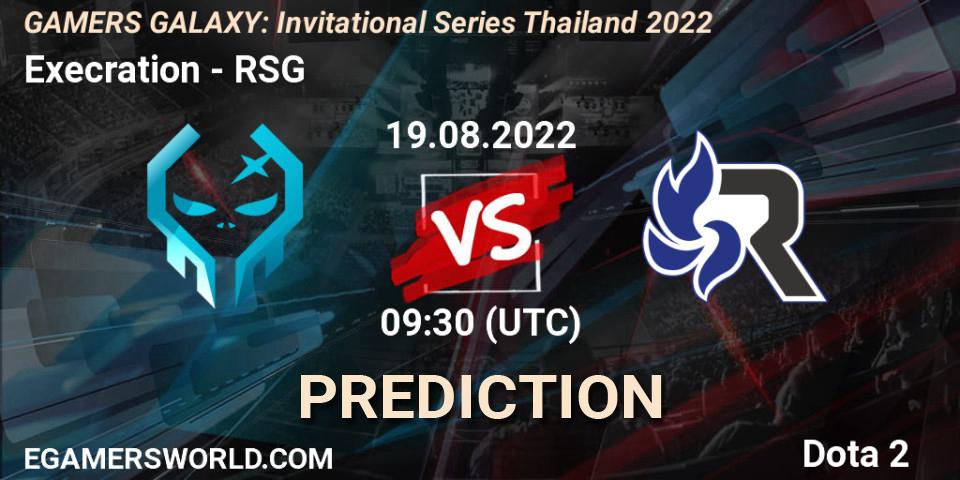 Execration - RSG: прогноз. 19.08.2022 at 10:00, Dota 2, GAMERS GALAXY: Invitational Series Thailand 2022