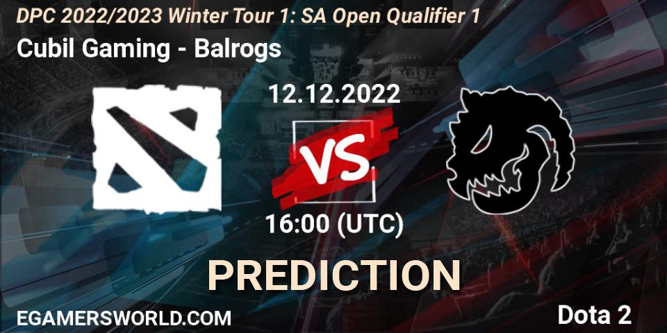 Cubil Gaming - Balrogs: прогноз. 12.12.2022 at 16:08, Dota 2, DPC 2022/2023 Winter Tour 1: SA Open Qualifier 1