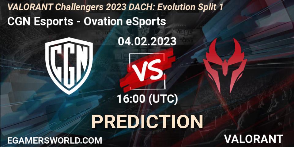 CGN Esports - Ovation eSports: прогноз. 04.02.23, VALORANT, VALORANT Challengers 2023 DACH: Evolution Split 1