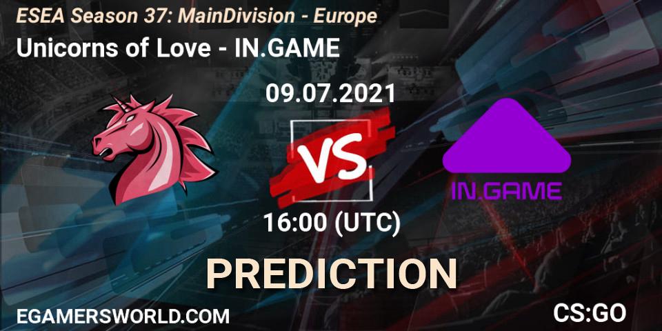 Unicorns of Love - IN.GAME: прогноз. 09.07.2021 at 16:00, Counter-Strike (CS2), ESEA Season 37: Main Division - Europe