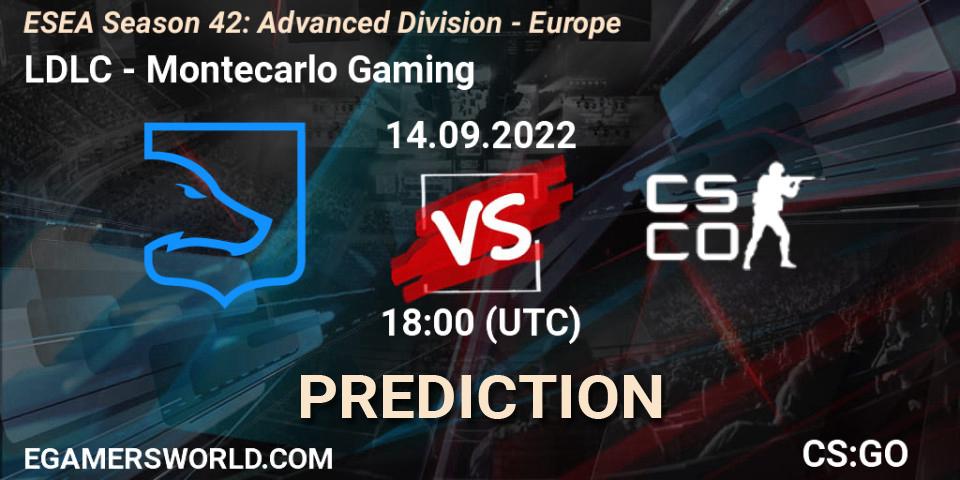 LDLC - Montecarlo Gaming: прогноз. 14.09.2022 at 18:00, Counter-Strike (CS2), ESEA Season 42: Advanced Division - Europe