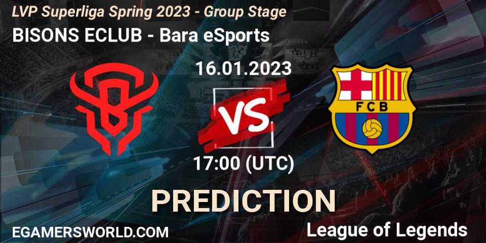 BISONS ECLUB - Barça eSports: прогноз. 16.01.2023 at 17:00, LoL, LVP Superliga Spring 2023 - Group Stage