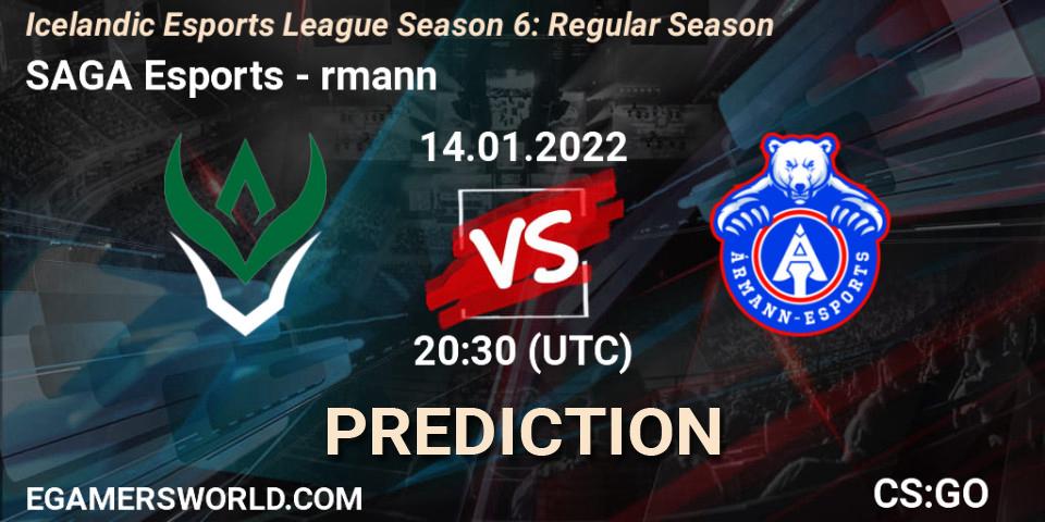 SAGA Esports - Ármann: прогноз. 14.01.2022 at 20:30, Counter-Strike (CS2), Icelandic Esports League Season 6: Regular Season