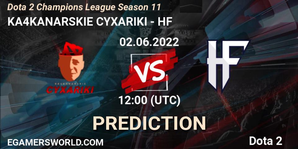 KA4KANARSKIE CYXARIKI - HF: прогноз. 02.06.2022 at 12:00, Dota 2, Dota 2 Champions League Season 11
