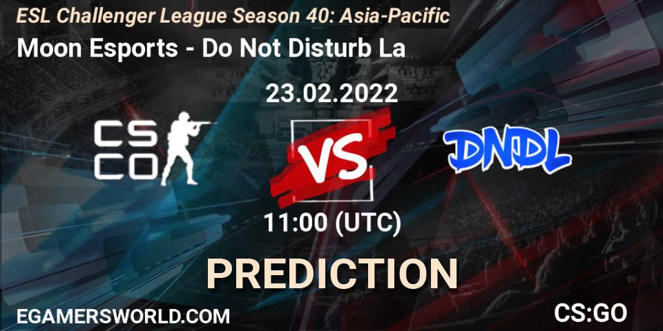 Moon Esports - Do Not Disturb La: прогноз. 23.02.2022 at 12:00, Counter-Strike (CS2), ESL Challenger League Season 40: Asia-Pacific