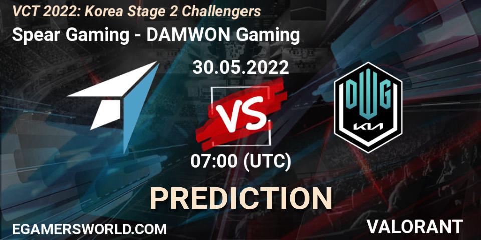 Spear Gaming - DAMWON Gaming: прогноз. 30.05.2022 at 07:00, VALORANT, VCT 2022: Korea Stage 2 Challengers