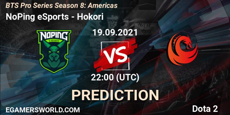 NoPing eSports - Hokori: прогноз. 19.09.2021 at 21:40, Dota 2, BTS Pro Series Season 8: Americas