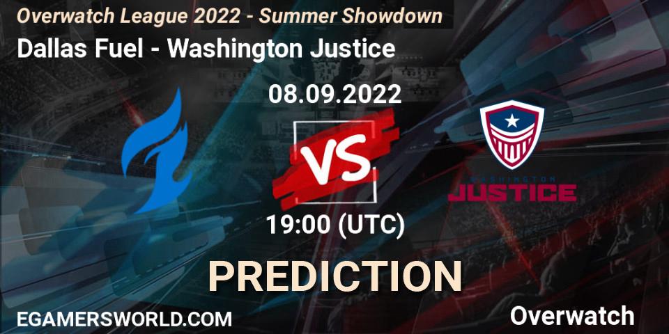 Dallas Fuel - Washington Justice: прогноз. 08.09.2022 at 19:00, Overwatch, Overwatch League 2022 - Summer Showdown