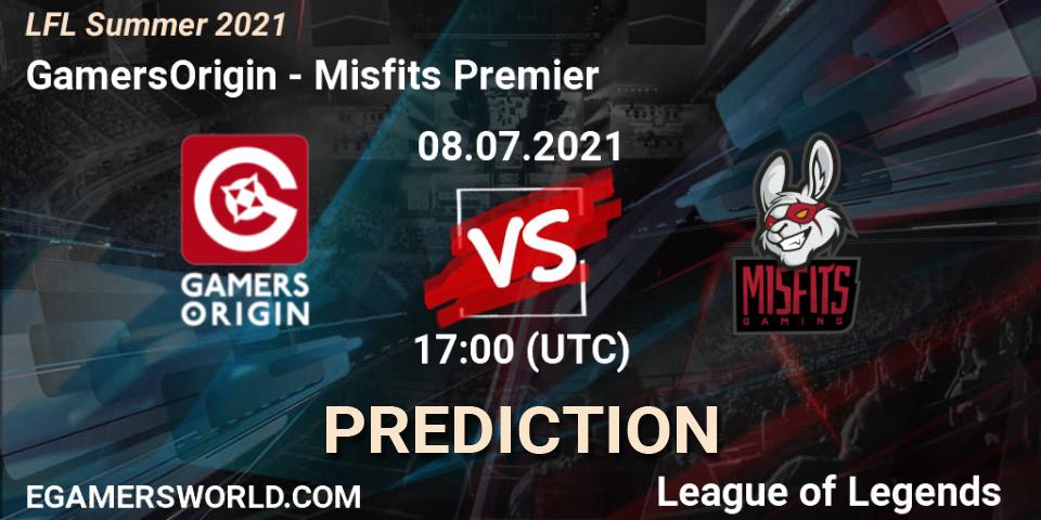 GamersOrigin - Misfits Premier: прогноз. 08.07.21, LoL, LFL Summer 2021