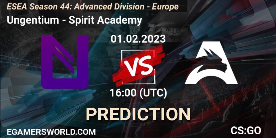 Ungentium - Spirit Academy: прогноз. 01.02.23, CS2 (CS:GO), ESEA Season 44: Advanced Division - Europe