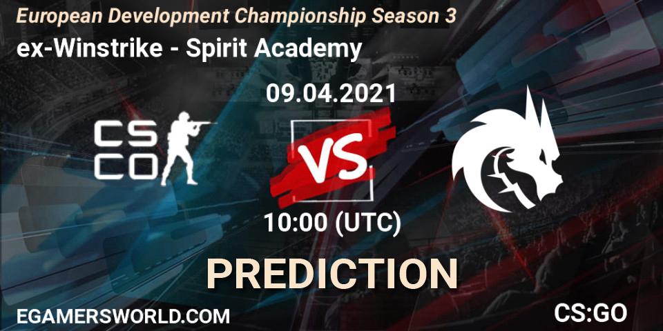 1WIN - Spirit Academy: прогноз. 09.04.2021 at 10:00, Counter-Strike (CS2), European Development Championship Season 3