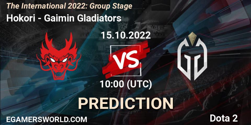 Hokori - Gaimin Gladiators: прогноз. 15.10.2022 at 12:28, Dota 2, The International 2022: Group Stage