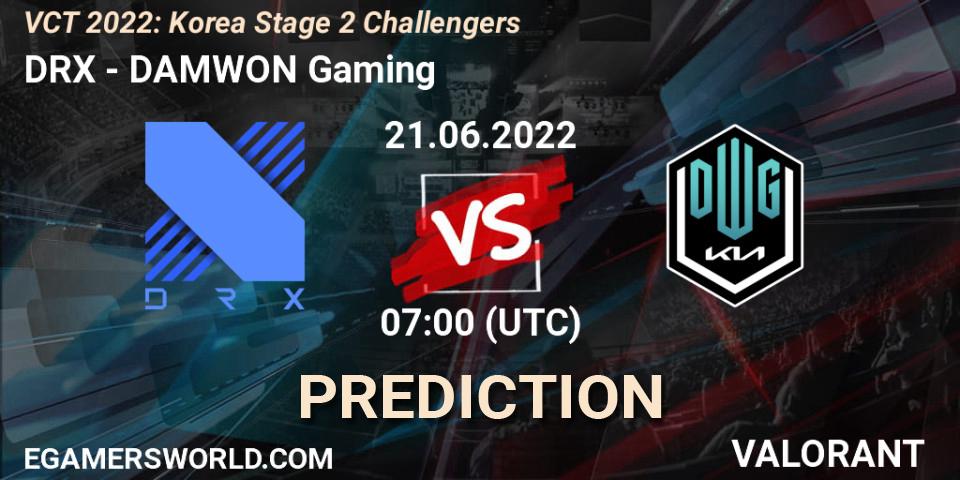DRX - DAMWON Gaming: прогноз. 21.06.22, VALORANT, VCT 2022: Korea Stage 2 Challengers
