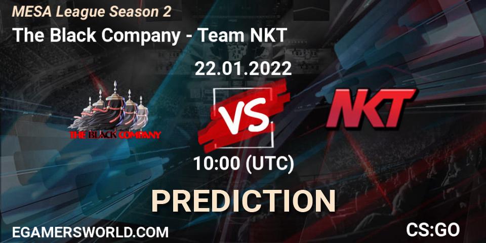 The Black Company - Team NKT: прогноз. 22.01.2022 at 07:00, Counter-Strike (CS2), MESA League Season 2