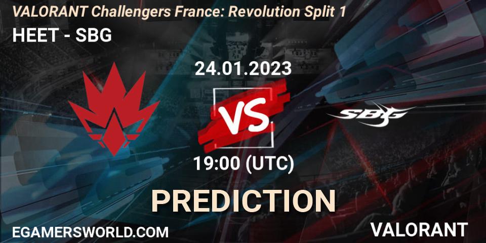 HEET - SBG: прогноз. 24.01.2023 at 19:10, VALORANT, VALORANT Challengers 2023 France: Revolution Split 1