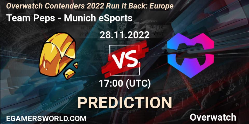 Team Peps - Munich eSports: прогноз. 29.11.2022 at 20:00, Overwatch, Overwatch Contenders 2022 Run It Back: Europe