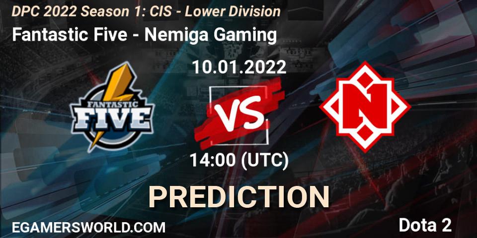 Fantastic Five - Nemiga Gaming: прогноз. 10.01.2022 at 14:00, Dota 2, DPC 2022 Season 1: CIS - Lower Division